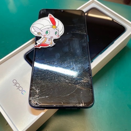 東村山市からお越しのお客様　OPPO　Reno A画面割れ修理