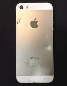 立川市からのお客様　iPhone(アイフォン)5S　車にひかれてガラス割れ修理