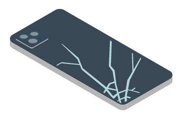 背面ガラス割れ