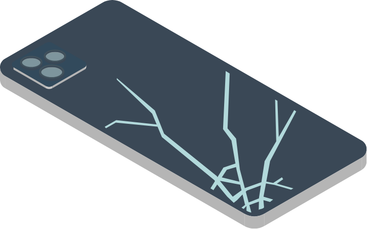 背面ガラス割れ